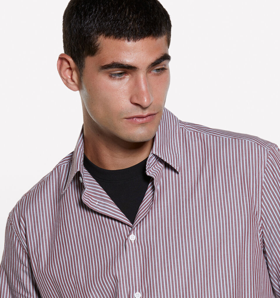 Pink yarn dyed shirt - men's regular fit shirts - Pink | Sisley image number 4